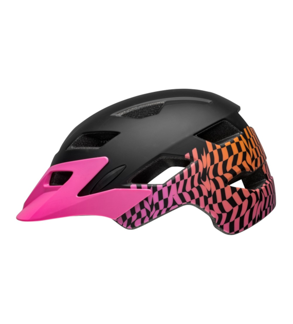 Kask dziecięcy BELL SIDETRACK wavy checks matte pink roz. Uniwersalny (47–54 cm) (NEW 2025)