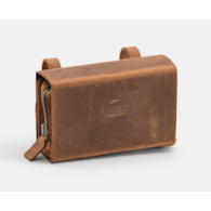 Torba podsiodłowa BROOKS D-SHAPED, Dark Tan, Pojemność 0,75L, Mocowanie na paskach, Garbowana skóra (NEW)