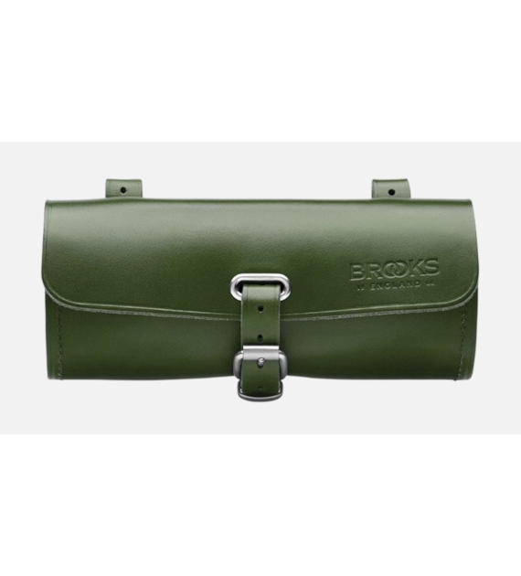 Torba podsiodłowa BROOKS CHALLENGE RACING GREEN LIMITED EDITION, Pojemność 0,5L, Mocowanie na paskach, Garbowana skóra (NEW)