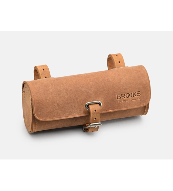 Torba podsiodłowa BROOKS CHALLENGE, Dark Tan, Pojemność 0,5L, Mocowanie na paskach, Garbowana skóra (NEW)