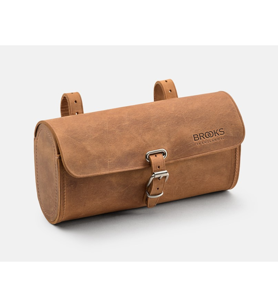 Torba podsiodłowa BROOKS CHALLENGE, Dark Tan, Pojemność 1,5L, Mocowanie na paskach, Garbowana skóra (NEW)