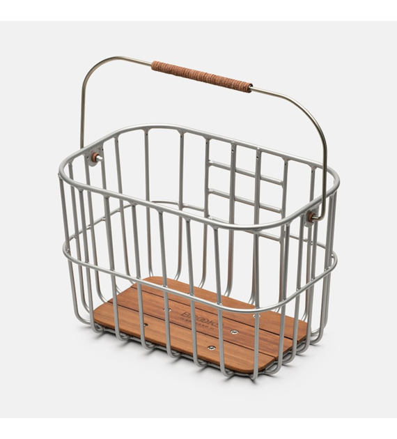 Kosz na kierownicę HOXTON BASKET, Aluminium, Skórzana rączka, Klick Fix® adapter (NEW)