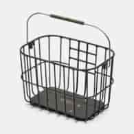 Kosz na kierownicę HOXTON BASKET, Aluminium Black, Skórzana rączka, Klick Fix® adapter (NEW)