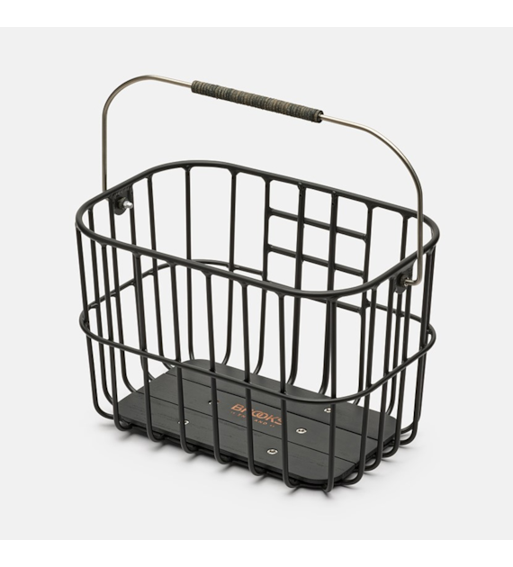 Kosz na kierownicę HOXTON BASKET, Aluminium Black, Skórzana rączka, Klick Fix® adapter (NEW)