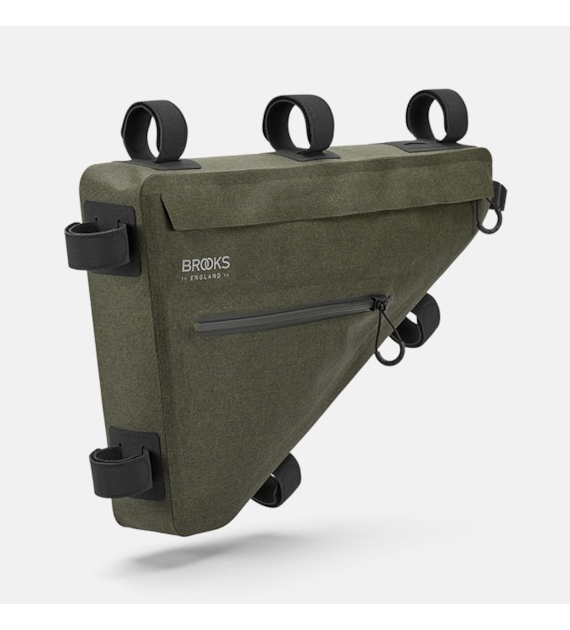 Torba na ramę BROOKS SCAPE FULL FRAME BAG, Mud Green, Pojemność 5L, Mocowanie na paskach, Wodoodporność IPX4 (NEW)
