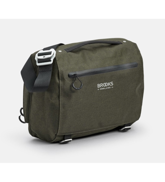 Torba na kierownicę BROOKS SCAPE HANDLEBAR COMPACT BAG, Mud Green, Pojemność 10L, Klick Fix® system, Wodoodporna (NEW)