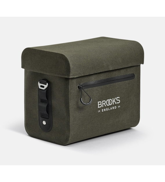 Torba na kierownicę BROOKS SCAPE HANDLEBAR CASE, Mud Green, Pojemność 8L, Klick Fix® system, Wodoodporność IPX4 (NEW)