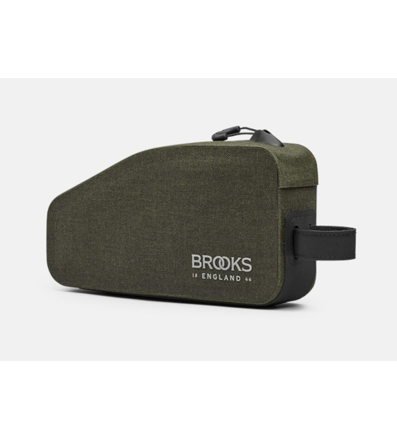 Torba na ramę BROOKS SCAPE TOP TUBE BAG, Mud Green, Pojemność 0,9L, Mocowanie na pasku, Wodoodporna (NEW)