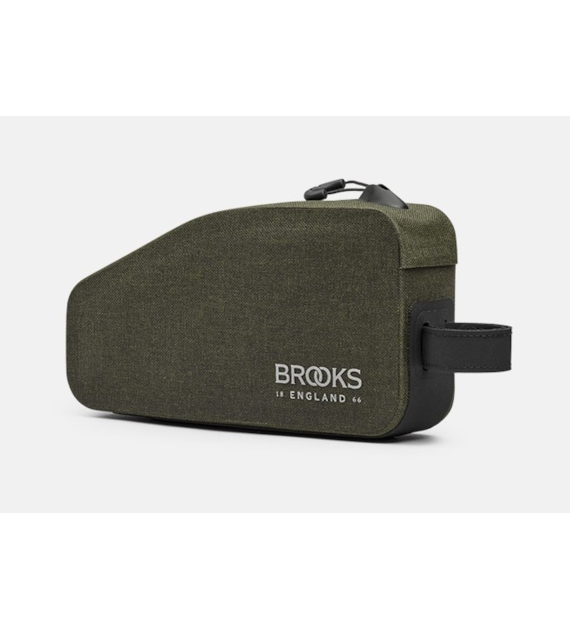 Torba na ramę BROOKS SCAPE TOP TUBE BAG WITH BOLTS, Mud Green, Pojemność 0,9L, Mocowanie na śrubach/na paskach, Wodoodporna (NEW)