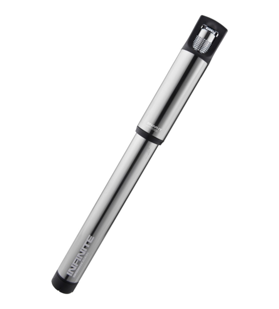 Pompka ręczna BIRZMAN Infinite Apogee Road (Presta/Schrader), 160psi/11bar, Długość 255mm, CNC, Srebrna (NEW)