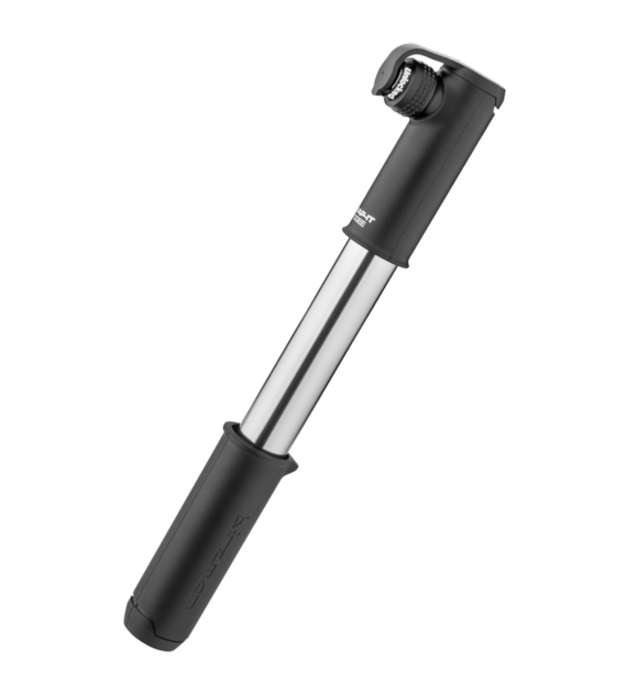 Pompka ręczna BIRZMAN Scope Apogee (Presta/Schrader), 120psi/8.3 bar, Długość 220mm, CNC, Srebrno-Czarna (NEW)