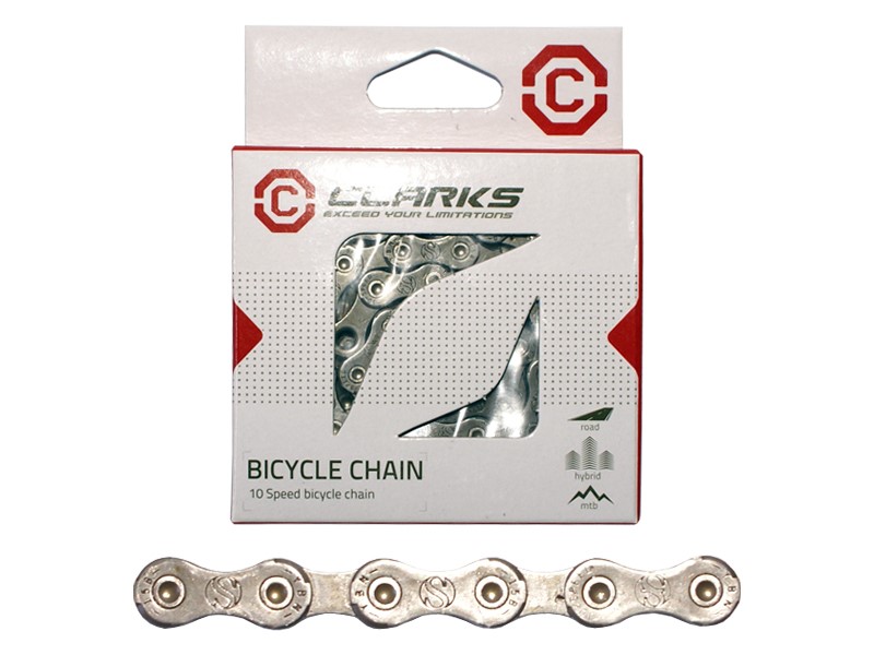 Łańcuch rowerowy CLARKS C10, 10-rzędowy, 116 ogniw, 1/2 x11/128 , Spinka, Standard, Szosa/MTB, Ciemny