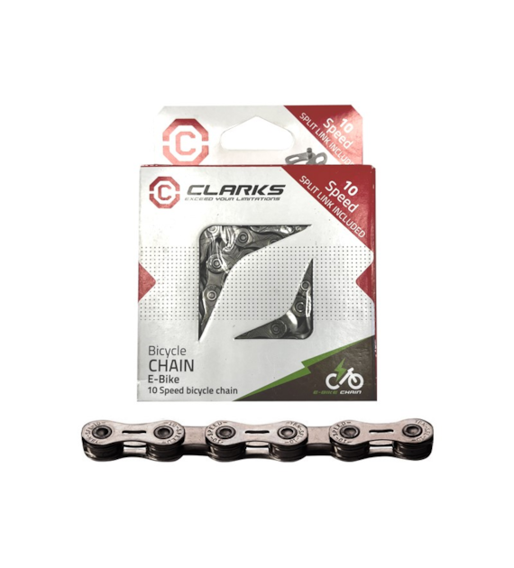 Łańcuch rowerowy e-bike CLARKS C11E, 11-rzędowy Niklowany, 138 ogniw + Spinka,  Do rowerów elektrycznych (NEW)