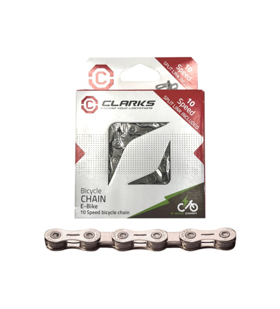 Łańcuch rowerowy e-bike CLARKS C12E, 12-rzędowy Niklowany, 138 ogniw + Spinka, Do rowerów elektrycznych (NEW)