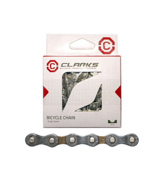 Łańcuch rowerowy CLARKS C410, 1-rzędowy Single Speed, 112 ogniw + Spinka, 1/2 x1/8  (NEW)