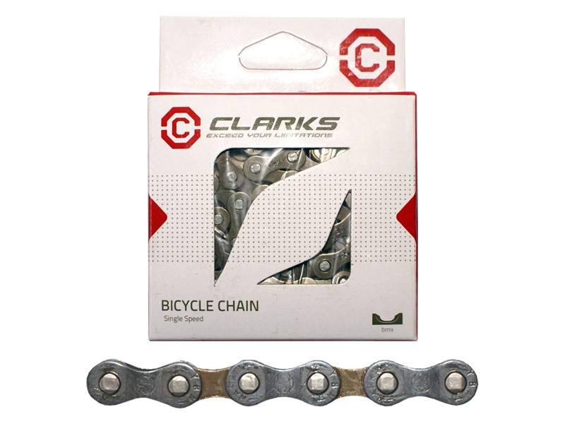 Łańcuch rowerowy CLARKS C410, 1-rzędowy Single Speed, 112 ogniw, 1/2 x1/8 , Spinka, Standard, Brązowy
