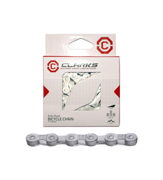 Łańcuch rowerowy CLARKS C8AR, 8-rzędowy Antykorozyjny z powłoką DACROMET, 116 ogniw + Spinka, 1/2 x3/32  (NEW)