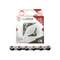 Łańcuch rowerowy e-bike CLARKS C9E, 9-rzędowy Niklowany, 138 ogniw + Spinka, Do rowerów elektrycznych (NEW)