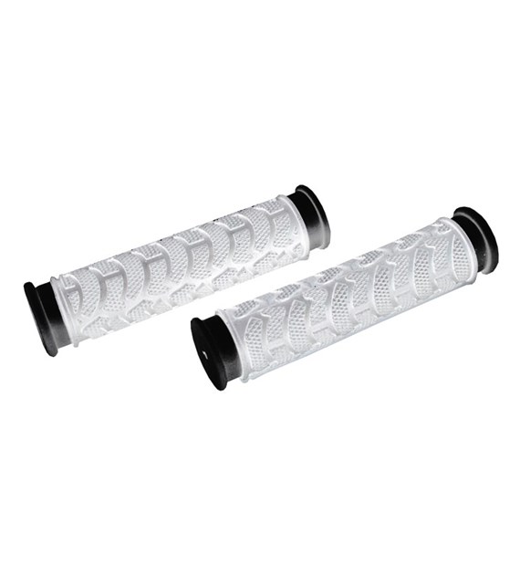 Chwyty kierownicy CLARKS C49, Comfort 130mm, Gumowo-Neoprenowe, Biało-czarne (DWZ)