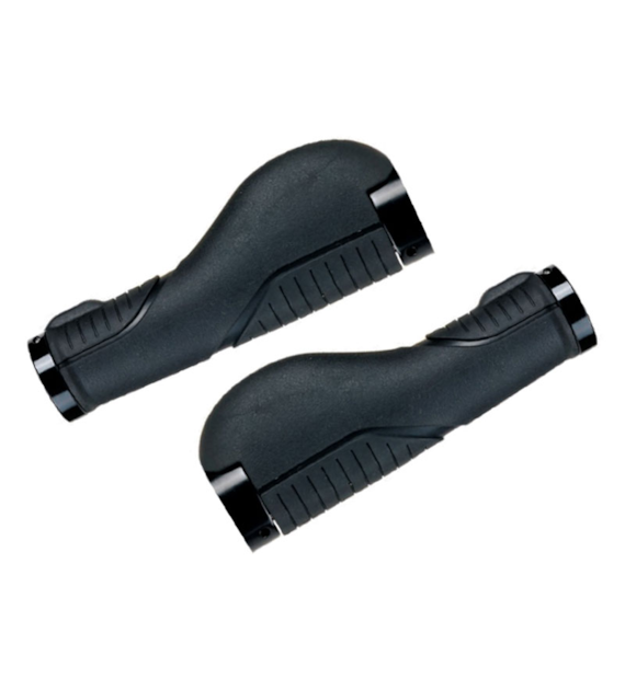 Chwyty kierownicy CLARKS CE-212, Ergonomiczne 130mm, 2x Pierścień blokujący Lock-On, Czarne (NEW)
