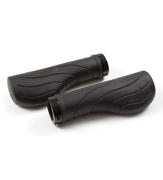 Chwyty kierownicy CLARKS CE-242, Ergonomiczne 140mm, Pierścień blokujący Lock-On, Czarne (NEW)