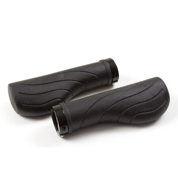 Chwyty kierownicy CLARKS CE-242, Ergonomiczne 140mm, Pierścień blokujący Lock-On, Czarne (NEW)