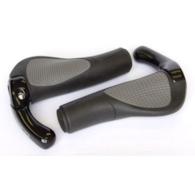 Chwyty kierownicy CLARKS CE-311, Ergonomiczne 130mm, Odpinane rogi, 2x Pierścień blokujący Lock-On, Czarno-szare (NEW)