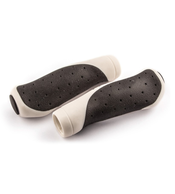 Chwyty kierownicy CLARKS CL-302, Comfort 130mm, Gumowo-Neoprenowe, Biało-czarne (DWZ)
