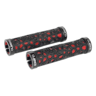 Chwyty kierownicy CLARKS CLO-208, Double Lock-On 130mm, Czarno-czerwone (DWZ)