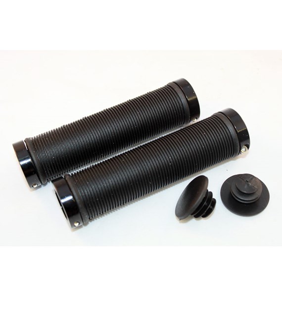 Chwyty kierownicy CLARKS CLO-211, Double Lock-On 130mm, Czarne, Prążkowane (NEW)