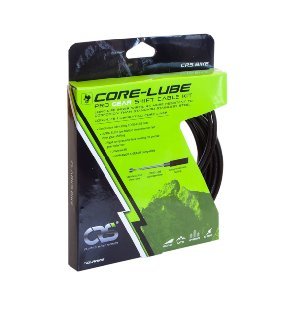 Zestaw linki przerzutki z pancerzem CLARKS PRO RACE, Core-Lube Universal Pro Gear Shift Cable Kit, Uniwersalny (NEW)