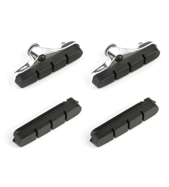 Klocki hamulcowe V-brake CLARKS CP240 ROAD, Dla Shimano/Campagnolo, 52mm, Obudowa aluminiowa, Warunki Suche, Szosa, Czarne + 2x dodatkowe wkładki (NEW)