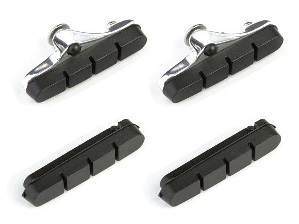 Klocki hamulcowe CLARKS CP240 dla Shimano/Campagnolo, 52mm, Obudowa aluminiowa, Warunki Suche, Szosa, Czarne + 2x dodatkowe wkładki