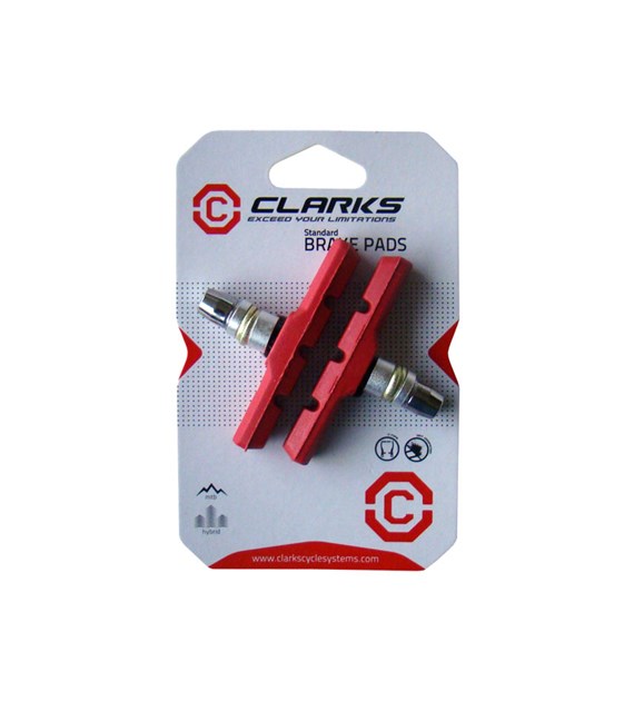 Klocki hamulcowe CLARKS CP511, 72mm, Warunki Mokre, MTB, V-brake, Czerwone (DWZ)
