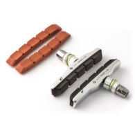 Klocki hamulcowe V-brake CLARKS CP513 MTB/HYBRID, 72mm, Obudowa aluminiowa, Warunki Suche i Mokre, MTB, XTR V-brake, Czarne + 2x wkładki czerwone (NEW)