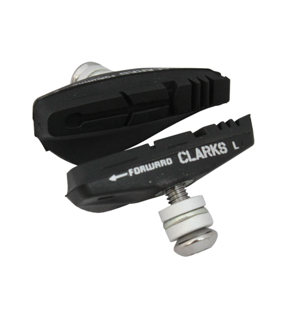 Klocki hamulcowe V-brake CLARKS CPS250 ELITE INTEGRATED ROAD PADS, Dla Shimano/Sram/Tektro, 55mm, Warunki Suche i Mokre, Szosa, Czarne (NEW)