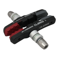 Klocki hamulcowe V-brake CLARKS CPS301 INTEGRATED PADS MTB/HYBRID ELITE, 72mm, Warunki Suche i Mokre, V-brake, Mtb, Czerwono-czarno-szare (NEW)
