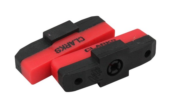 Klocki hamulcowe CLARKS CPS310 dla Magura, 50mm, Warunki Suche i Mokre, MTB, Do hamulców hydraulicznych szczękowych, Czerwone