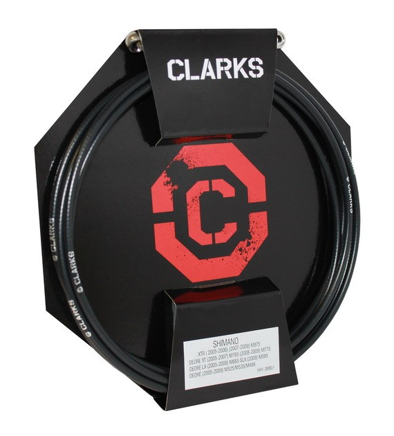 Przewód hamulca hydraulicznego CLARK'S SHIMANO (XTR 2005-2006) z końcówkami przód tył 3000mm czarny (DWZ)