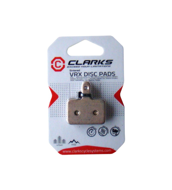 Okładziny hamulcowe CLARKS VRX811 Metaliczne, Dla SHIMANO/TEKTRO & TRP (Shimano Deore M515, M475, M525, M465, M495, Tektro Draco, Dorado, Orion, Auriga, Aquila, HDC300, TRP - Spyre, Hylex, Clarks CMD-32, S2, Clout 1) (NEW)