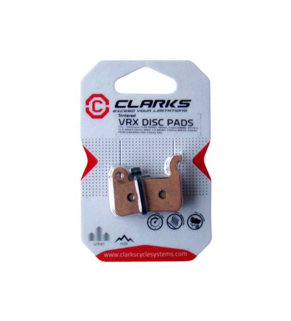Okładziny hamulcowe CLARKS VRX824 Metaliczne, Dla SHIMANO/CLARKS/ELEGLIDE (Shimano XTR, M965-M966, Saint M800 XT, 765SLX, M665, Hone M60, LXM585, Deore M535, HDB-540, 600, 790, M585, M965/966/CLARKS - HDB540, HDB600, HDB790, CMD-24, CBS-03) (NEW)