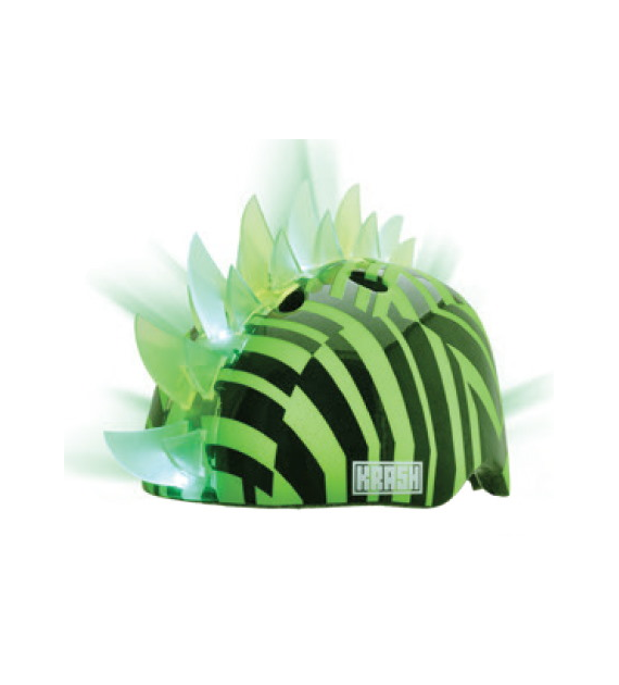 Kask dziecięcy juniorski RASKULLZ DAZZLE GREEN LED roz. M (54-58 cm).