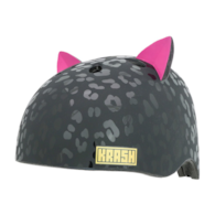 Kask dziecięcy juniorski KRASH LEOPARD KITTY BLACK roz. M (54-58 cm).