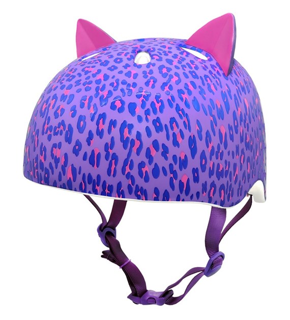 Kask dziecięcy juniorski KRASH LEOPARD KITTY roz. M YOUTH 8+ (54-58 cm) (NEW 2026)