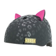 Kask dziecięcy juniorski RASKULLZ LEOPARD KITTY BLACK roz. M YOUTH FS 8+ (54-58 cm) (NEW 2025)