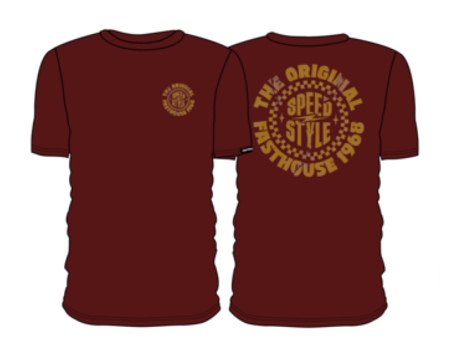 T-shirt FASTHOUSE Origin SS Tee, Maroon - roz. S (NEW)