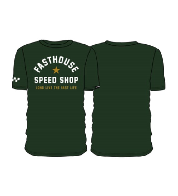 T-shirt FASTHOUSE Fast Life SS Tee, Forrest Green - roz. S (NEW)