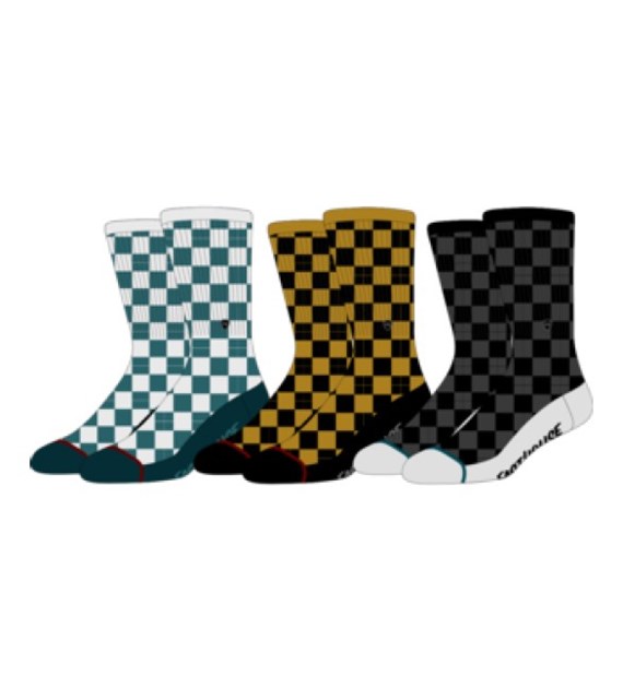 Skarpetki FASTHOUSE Triple Check Socks, Multi - roz. L/XL, 3-pack (NEW)