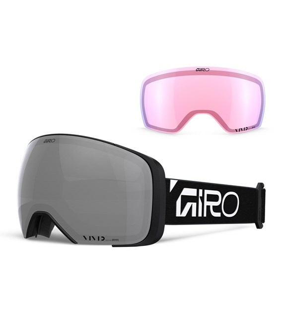 Gogle zimowe GIRO COMP BLACK WORDMARK (Sferyczne) (Szyba lustrzana kolorowa VIVID-Carl Zeiss ONYX 9-18% S3 + Szyba lustrzana kolorowa VIVID-Carl Zeiss INFRARED 44-80% S1) (NEW 2026/2027)