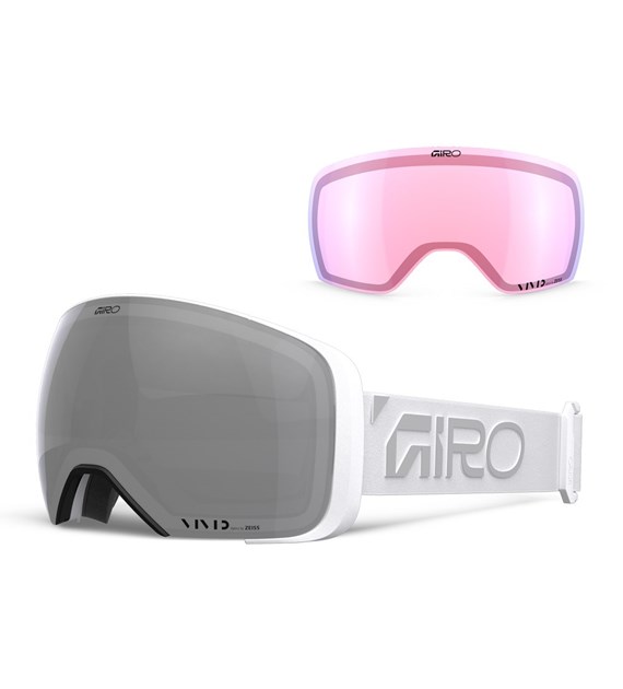 Gogle zimowe GIRO COMP WHITE WORDMARK (Sferyczne) (Szyba lustrzana kolorowa VIVID-Carl Zeiss ONYX 9-18% S3 + Szyba lustrzana kolorowa VIVID-Carl Zeiss INFRARED 44-80% S1) (NEW 2026/2027)